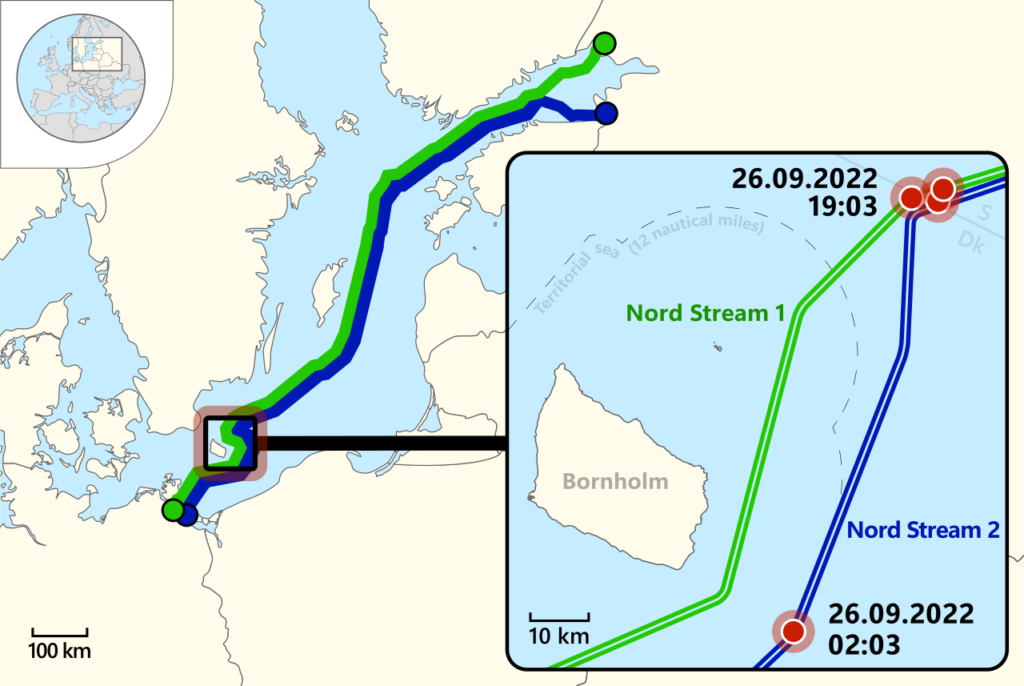 Nord Stream Gas tritt aus 1